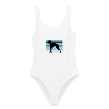 Italienischer Windhund Hund Liebe Silhouette Retro Sonnenuntergang - Frauen Badeanzug - Weiß - Vorne - AI Model Female 172 dark (172cm)