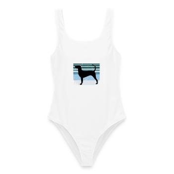 Dunker Dog Lover Silhouette Vintage Sonnenuntergang - Frauen Badeanzug - Weiß - Vorne - AI Model Female 172 dark (172cm)