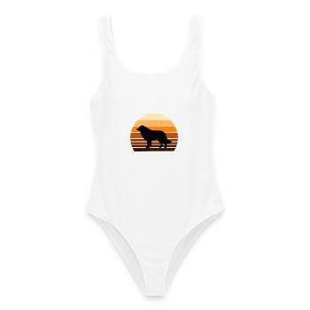 Karst Schäferhund Hund Liebhaber Silhouette Vintage Sonnenuntergang - Frauen Badeanzug - Weiß - Vorne - AI Model Female 172 dark (172cm)