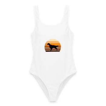 Englisch Setter Hund Liebhaber Silhouette Vintage Sonnenuntergang - Frauen Badeanzug - Weiß - Vorne - AI Model Female 172 dark (172cm)