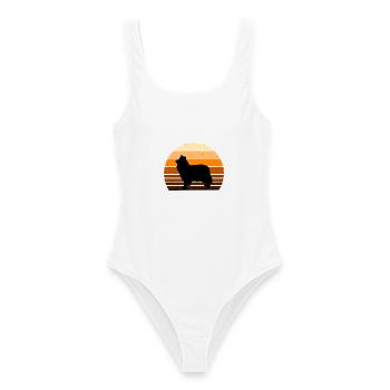 Collie Rauer Hund Liebhaber Silhouette Vintage Sonnenuntergang - Frauen Badeanzug - Weiß - Vorne - AI Model Female 172 dark (172cm)