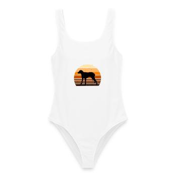 Chien Français Blanc Et Orange Dog Silhouette - Frauen Badeanzug - Weiß - Vorne - AI Model Female 172 dark (172cm)