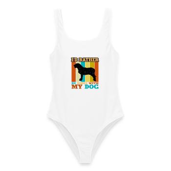 Istrischer grobhaariger Jagdhund Silhouette Retro - Frauen Badeanzug - Weiß - Vorne - AI Model Female 172 dark (172cm)