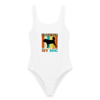 Armenische Gampr Hundeliebhaber Silhouette Vintage Sonnenuntergang - Frauen Badeanzug - Weiß - Vorne - AI Model Female 172 dark (172cm)