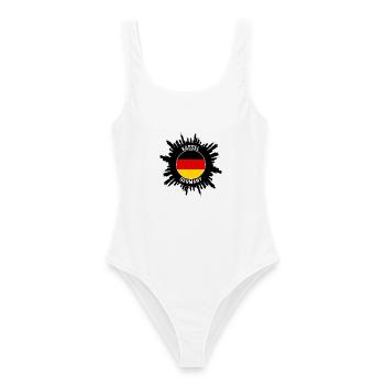 Kassel Skyline Deutschland Flagge Reise-Souvenir - Frauen Badeanzug - Weiß - Vorne - AI Model Female 172 dark (172cm)