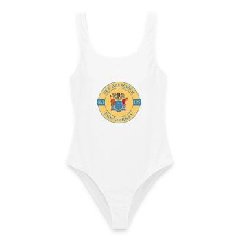 New Brunswick New Jersey Flagge USA Souvenir Logo - Frauen Badeanzug - Weiß - Vorne - AI Model Female 172 dark (172cm)