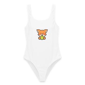 Cute Fox Süßer Fuchs Füchschen Grafik - Frauen Badeanzug - Weiß - Vorne - AI Model Female 172 dark (172cm)