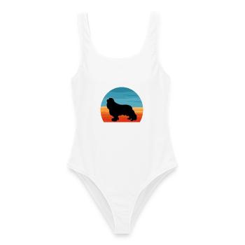 Cavalier King Charles Spaniel Hund Silhouette - Frauen Badeanzug - Weiß - Vorne - AI Model Female 172 dark (172cm)