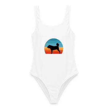Armenischer Gampr Hund Liebhaber Silhouette Vintage Sonnenuntergang - Frauen Badeanzug - Weiß - Vorne - AI Model Female 172 dark (172cm)