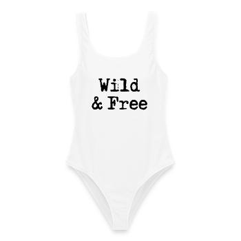 Wild & Free - Frauen Badeanzug - Weiß - Vorne - AI Model Female 172 dark (172cm)