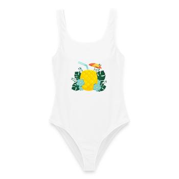 Ananas Drink - Tropischer Cocktail Sommer - Frauen Badeanzug - Weiß - Vorne - AI Model Female 172 dark (172cm)