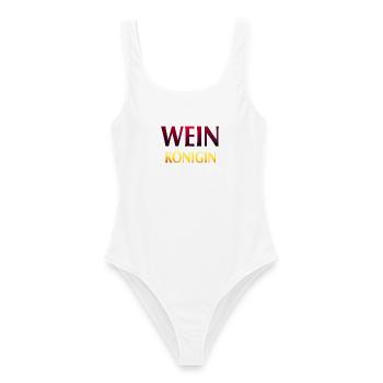 Wein Königin - Frauen Badeanzug - Weiß - Vorne - AI Model Female 172 dark (172cm)