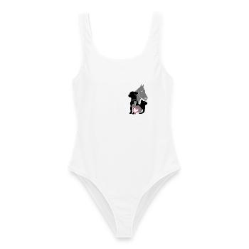 Haustiere Herz klein little Heart - Frauen Badeanzug - Weiß - Vorne - AI Model Female 172 dark (172cm)