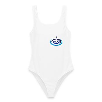Wassertropfen Logo - Frauen Badeanzug - Weiß - Vorne - AI Model Female 172 dark (172cm)