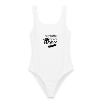now hotter by one degree - Frauen Badeanzug - Weiß - Vorne - AI Model Female 172 dark (172cm)