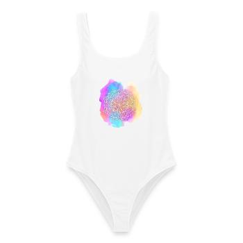 Mandala - Frauen Badeanzug - Weiß - Vorne - AI Model Female 172 dark (172cm)