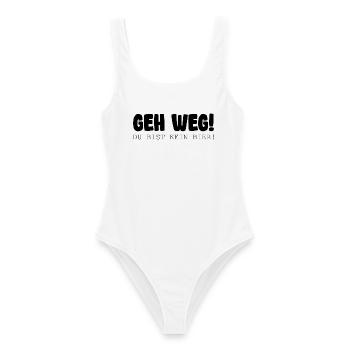 Geh Weg Du Bist Kein Bier Spruch - Frauen Badeanzug - Weiß - Vorne - AI Model Female 172 dark (172cm)