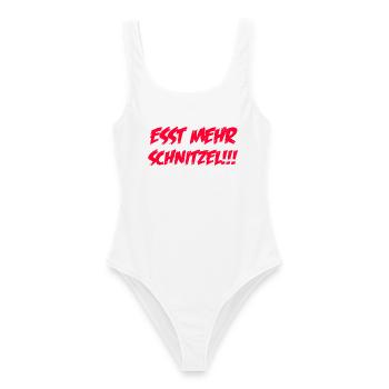 Esst Mehr Schnitzel Humor Spruch Foodie - Frauen Badeanzug - Weiß - Vorne - AI Model Female 172 dark (172cm)