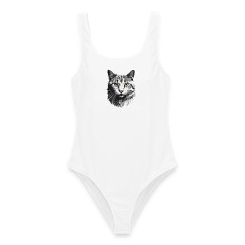 Gatito. - Frauen Badeanzug - Weiß - Vorne - AI Model Female 172 dark (172cm)