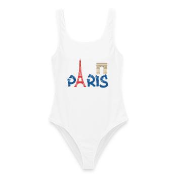 PARIS - Frauen Badeanzug - Weiß - Vorne - AI Model Female 172 dark (172cm)