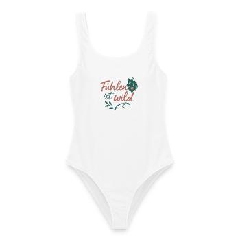 Fühlen ist wild shirts - weibliche relitaeten - Frauen Badeanzug - Weiß - Vorne - AI Model Female 172 dark (172cm)