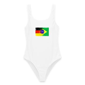 Germany Brazil Flag - Frauen Badeanzug - Weiß - Vorne - AI Model Female 172 dark (172cm)
