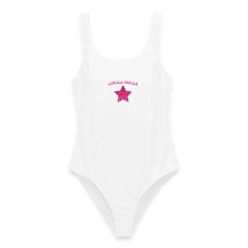 Star Girl Star Pink Sequin - Frauen Badeanzug - Weiß - Vorne - AI Model Female 172 dark (172cm)