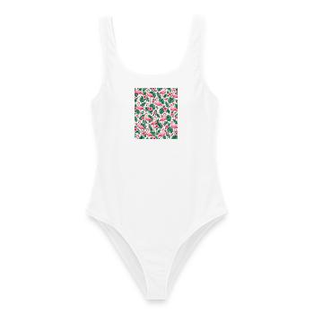 Niedlicher Flamingo Süße Flamingos - Frauen Badeanzug - Weiß - Vorne - AI Model Female 172 dark (172cm)