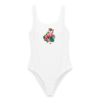 Niedlicher Flamingo Süße Flamingos - Frauen Badeanzug - Weiß - Vorne - AI Model Female 172 dark (172cm)