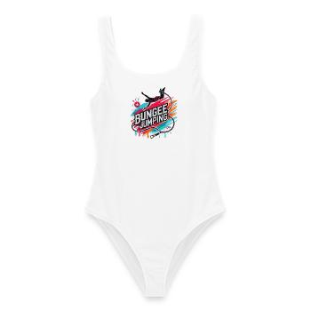  Bungee Jumper Geschenkidee, Bungy Jumps, Bungee - Frauen Badeanzug - Weiß - Vorne - AI Model Female 172 dark (172cm)