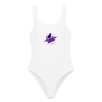 Lofi Vibes Cool Cat Kassette - Frauen Badeanzug - Weiß - Vorne - AI Model Female 172 dark (172cm)