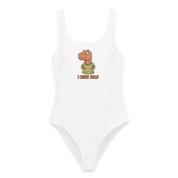Lustiger T-Rex Short Arms Ich brauche Hilfe - Frauen Badeanzug - Weiß - Vorne - AI Model Female 172 dark (172cm)