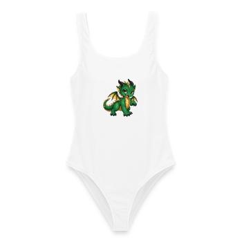 Frecher grüner Drache – Süßes Fantasy Drachenbaby - Frauen Badeanzug - Weiß - Vorne - AI Model Female 172 dark (172cm)