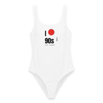 I Love The 90s Red Sun Be Kind Spul zurück - Frauen Badeanzug - Weiß - Vorne - AI Model Female 172 dark (172cm)