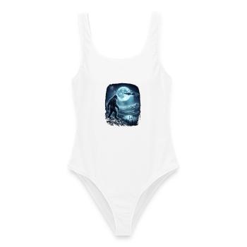 Bigfoot Alien UFO Loch Ness Weltraum Szene Kryptid - Frauen Badeanzug - Weiß - Vorne - AI Model Female 172 dark (172cm)