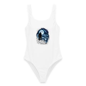 Bigfoot Alien UFO Loch Ness Weltraum Szene Kryptid - Frauen Badeanzug - Weiß - Vorne - AI Model Female 172 dark (172cm)