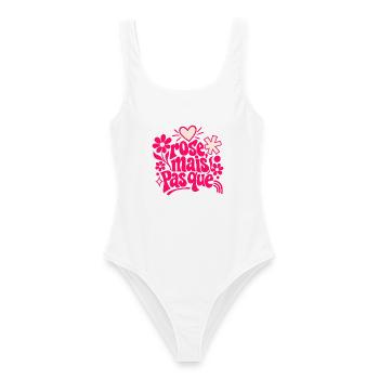 Saugenhaftes Pink - Frauen Badeanzug - Weiß - Vorne - AI Model Female 172 dark (172cm)
