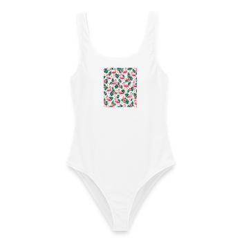 Niedlicher Flamingo Süße Flamingos - Frauen Badeanzug - Weiß - Vorne - AI Model Female 172 dark (172cm)