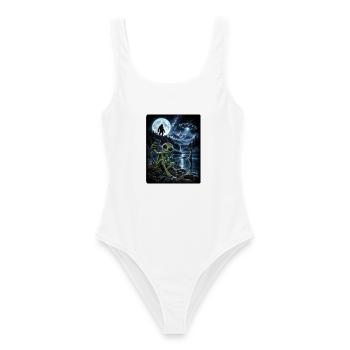 Bigfoot Alien UFO Loch Ness Weltraum Szene Kryptid - Frauen Badeanzug - Weiß - Vorne - AI Model Female 172 dark (172cm)