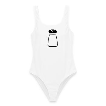 Salzstreuer Salz Küche Koch Geschenk - Frauen Badeanzug - Weiß - Vorne - AI Model Female 172 dark (172cm)