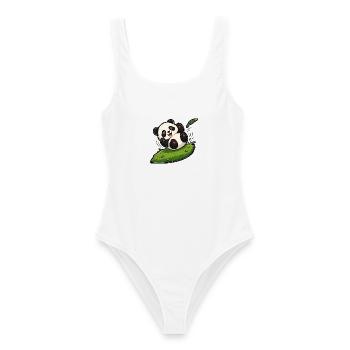 Kugel Panda Baby Rollen Hügel Comic Kinder T-Shirt - Frauen Badeanzug - Weiß - Vorne - AI Model Female 172 dark (172cm)