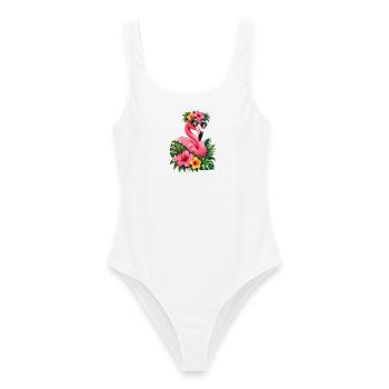 Niedlicher Flamingo Süße Flamingos - Frauen Badeanzug - Weiß - Vorne - AI Model Female 172 dark (172cm)