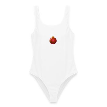 Red Christmas Bauble isolated. - Frauen Badeanzug - Weiß - Vorne - AI Model Female 172 dark (172cm)