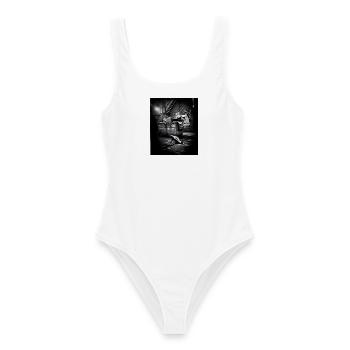 Night Trash Panda Crew Vintage Wildlife Club - Frauen Badeanzug - Weiß - Vorne - AI Model Female 172 dark (172cm)