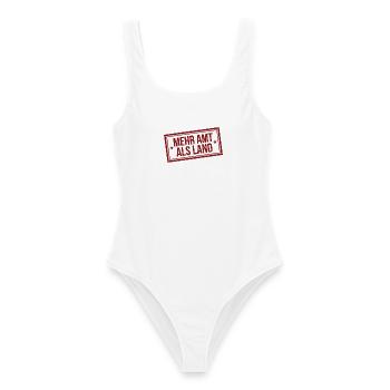 Amtsschimmel Stempel Mehr Amt als Land - Frauen Badeanzug - Weiß - Vorne - AI Model Female 172 dark (172cm)