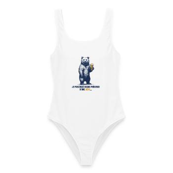 Humor Beer Bear - Frauen Badeanzug - Weiß - Vorne - AI Model Female 172 dark (172cm)
