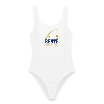 Rente Angeln – Lustiges Rentengeschenk - Frauen Badeanzug - Weiß - Vorne - AI Model Female 172 dark (172cm)