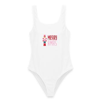 Merry Xmas Nussknacker - Frauen Badeanzug - Weiß - Vorne - AI Model Female 172 dark (172cm)