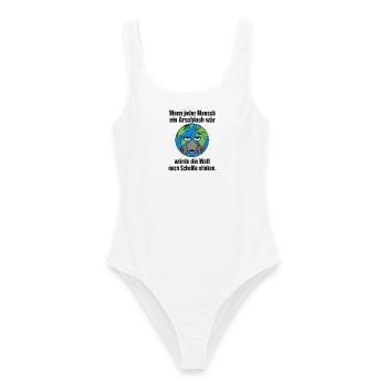 Maskierter Klimawandel - Humor - Frauen Badeanzug - Weiß - Vorne - AI Model Female 172 dark (172cm)