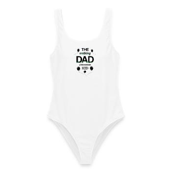 walking dad kid proud dad child - Frauen Badeanzug - Weiß - Vorne - AI Model Female 172 dark (172cm)